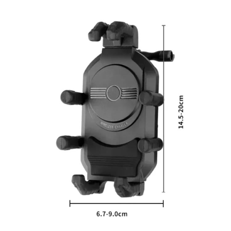 Black handlebar phone holder with anti-theft lock and rotating cradle