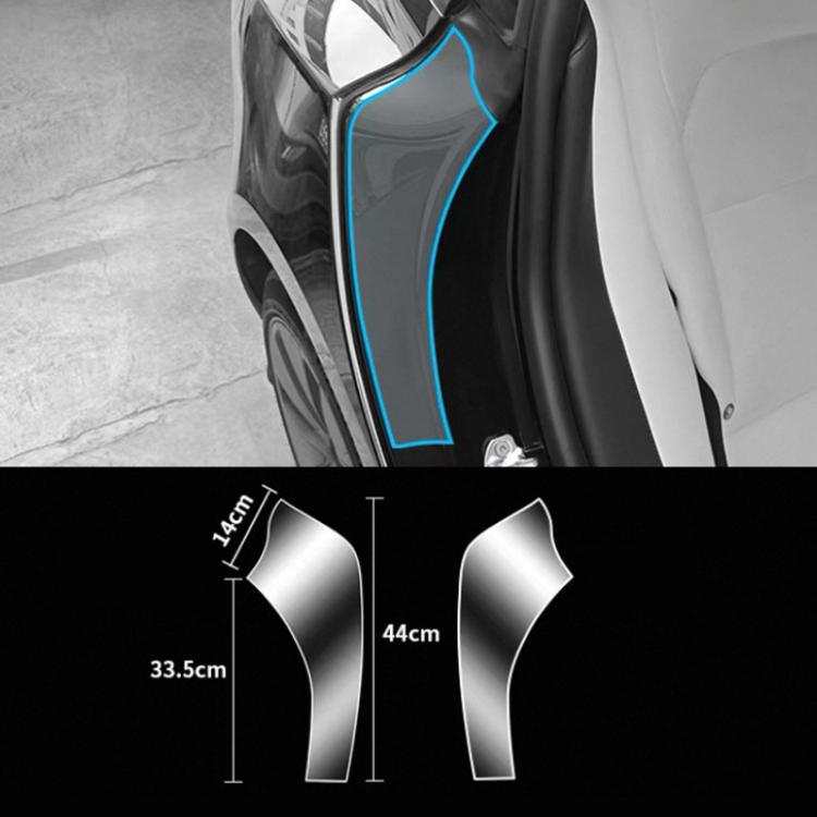 Transparent anti-scratch door protective film for rear inner door, curved panel