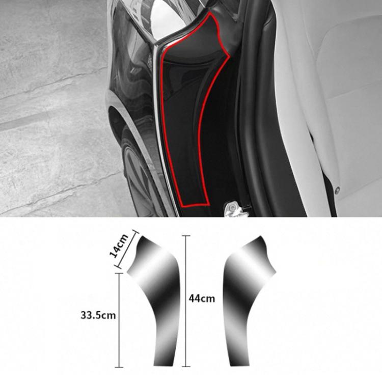 Black anti-scratch door protective film for rear inner door, curved panel