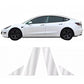 Car B-pillar protective film, clear pre-cut pieces shown on white car door pillar