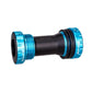 Blue press-fit threaded bike bottom bracket cartridge with end cups