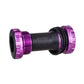 Purple press-fit threaded bike bottom bracket cartridge with end cups