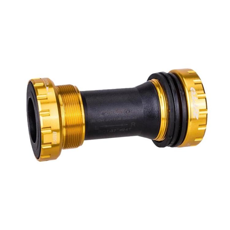 Gold press-fit threaded bike bottom bracket cartridge with end cups