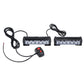 Two LED warning light bars with clear lenses, remote switch controller, and wire leads