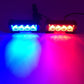 Blue and red flashing LED warning lights in two rectangular light bars