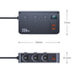Black 226W 3-in-1 car charger with digital display and three charging indicators