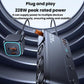 Car cigarette lighter charger splitter with USB ports and blue LED display, 228W