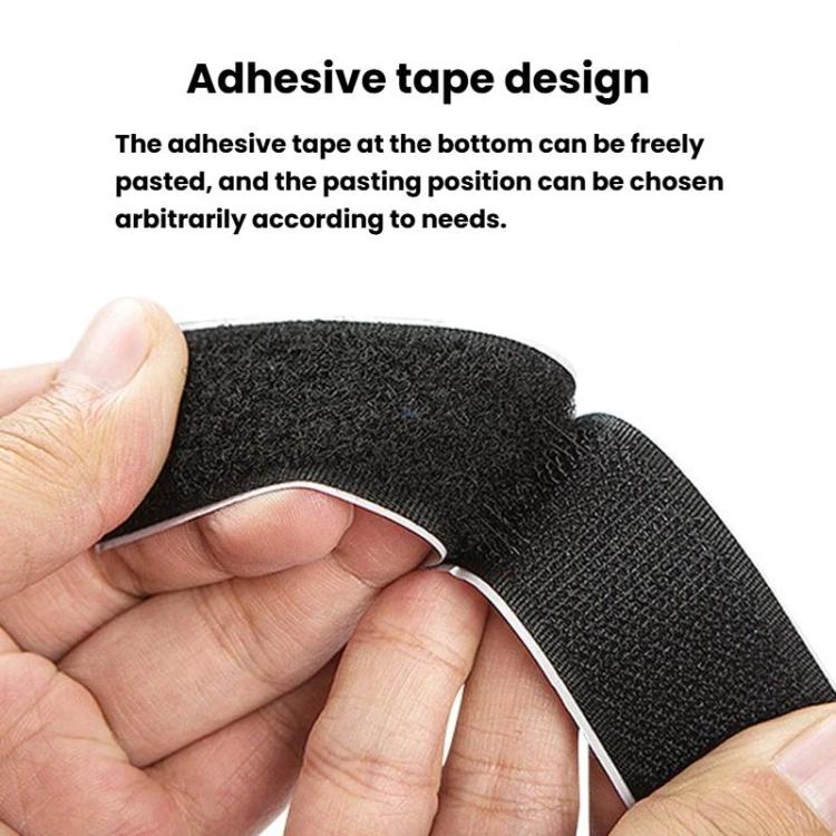 Black hook-and-loop adhesive strip base for mounting the car charger