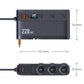 Car cigarette lighter charger with front and side dimension measurements
