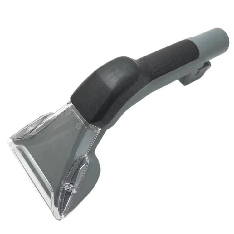 Spray vacuum cleaner handle nozzle with transparent squeegee head and dark grip