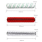 Red bristle, white bristle, and green microfiber roller brush refills with dimensions