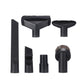 Vacuum cleaner brush set, six black vacuum attachments with brush and crevice tools