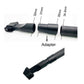 Vacuum brush attachments with adapter and labeled connector sizes, black plastic