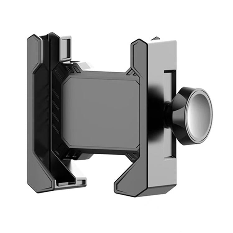 Bike phone mount accessory clip with adjustable circular knob, dark gray and black