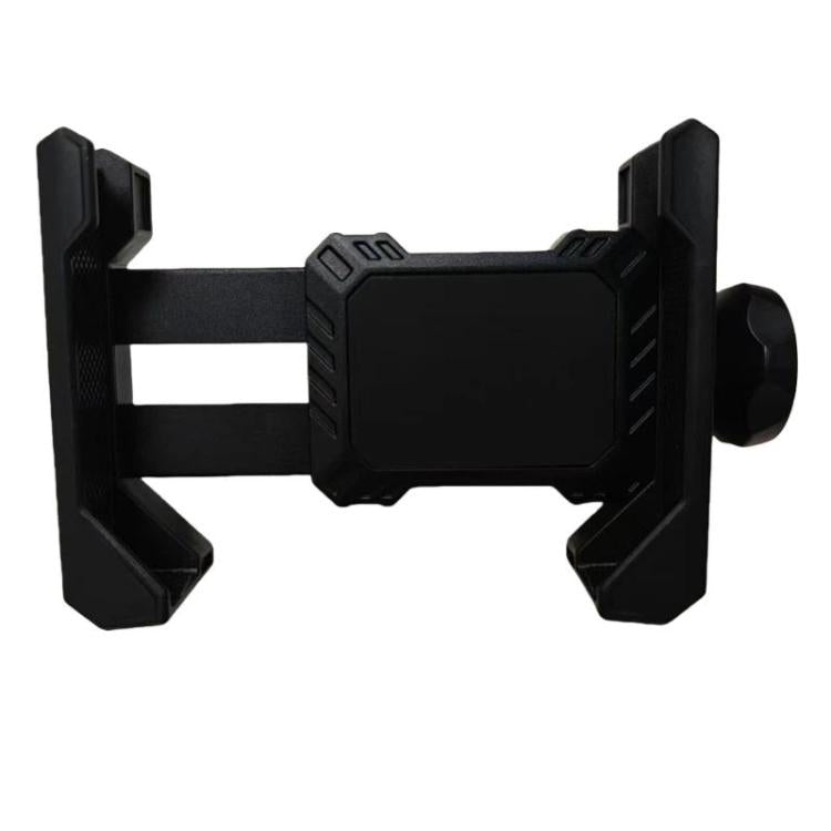 Bike phone mount accessory clip with front bracket and side clamps, black