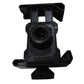 Bike phone mount accessory clip with camera-style circular lens and clamp base, black