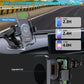 Wireless car charger with metal base, phone holder, and power output watt display
