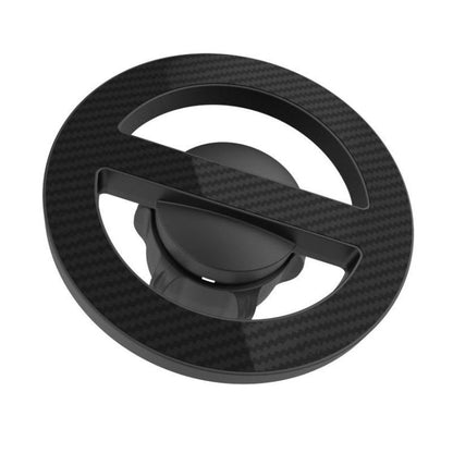 Carbon-fiber magnetic car mount ring with curved black inner holder