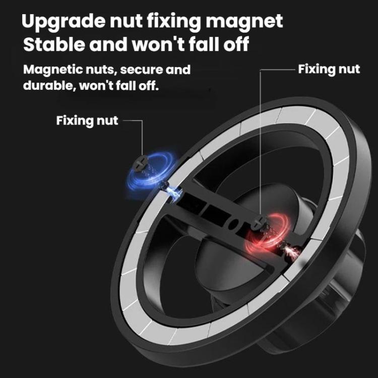 Magnetic car mount ring with fixing nut and internal magnet holder