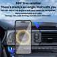 Black magnetic car mount ring with phone holder, mounted on dashboard vent