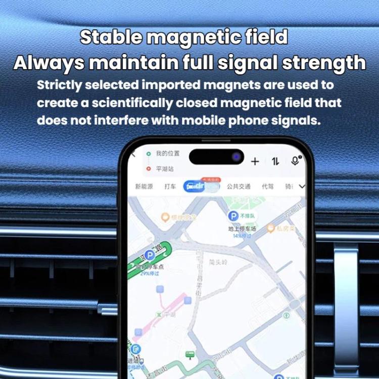 Car vent-mounted phone holder with black magnetic ring
