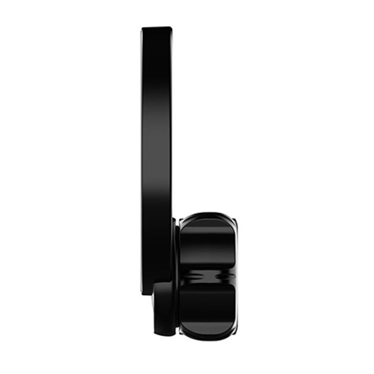 Black magnetic phone mount ring with side clip bracket and mounting arm