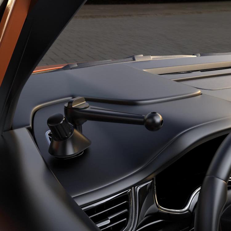 Black car air-vent phone mount with two snap-in vent clips on dashboard