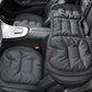 Car seat cushion pad set, dark gray quilted cushions with stitched borders on car seats