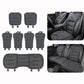 Car seat cushion set with multiple pieces, dark gray quilted pads and non-slip bases