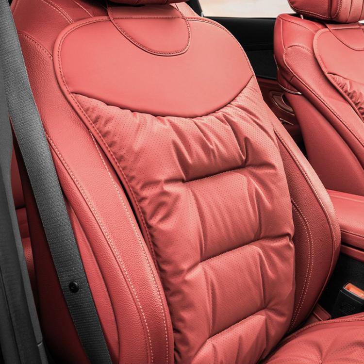 Car seat cushion set, quilted red seat pads with non-slip backing for front rows