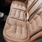 Front car seat cushion, tan quilted thick pad with non-slip backing