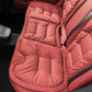 Front car seat cushion, red quilted thick pad with non-slip backing