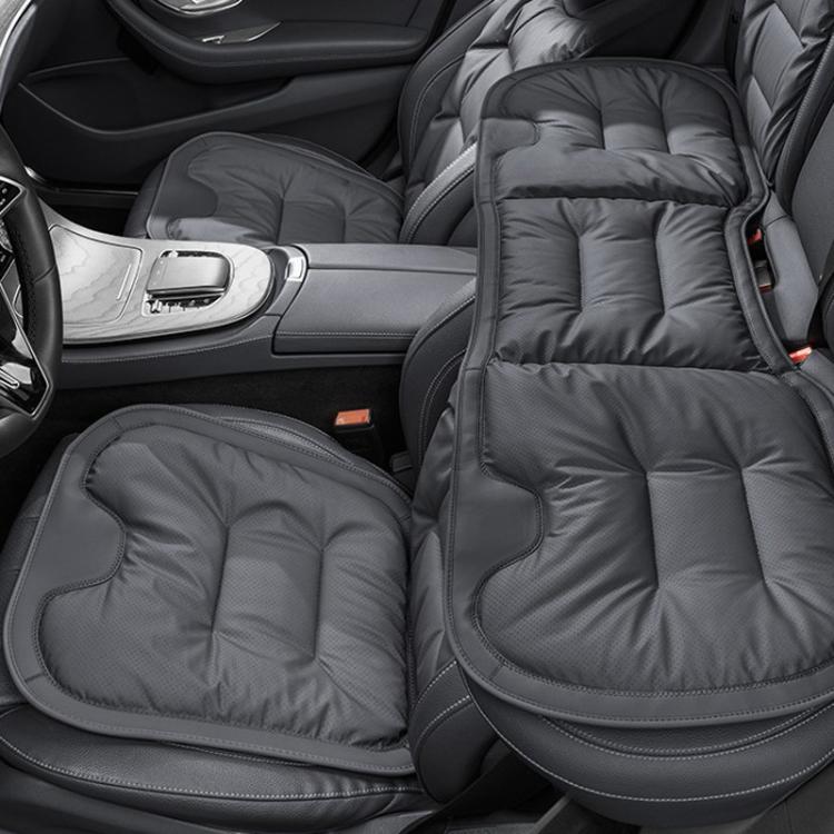 Car seat cushion set, dark gray quilted thick non-slip pads for front seats