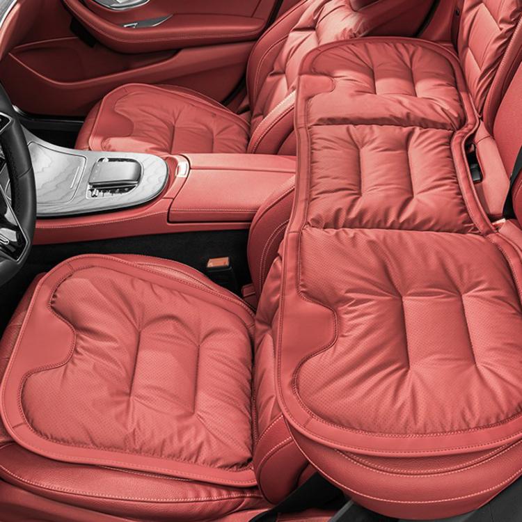 Car seat cushion set, red quilted thick non-slip pads for front seats