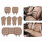 Tan car seat cushion set, quilted thick non-slip pads for seat and headrest areas