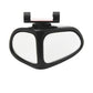 Black blind spot assist mirror with dual-oval reflectors and top pivot mount
