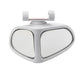 White blind spot assist mirror with dual-oval reflectors and top pivot mount