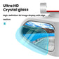 White blind spot assist mirror showing a blue road view in the wide-angle lens