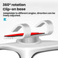 White clip-on blind spot assist mirror with 360° rotating base