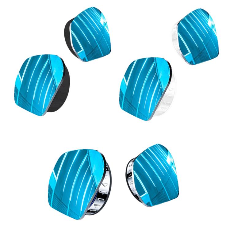 Multiple suction cup blind spot assist mirrors with teal reflective lenses