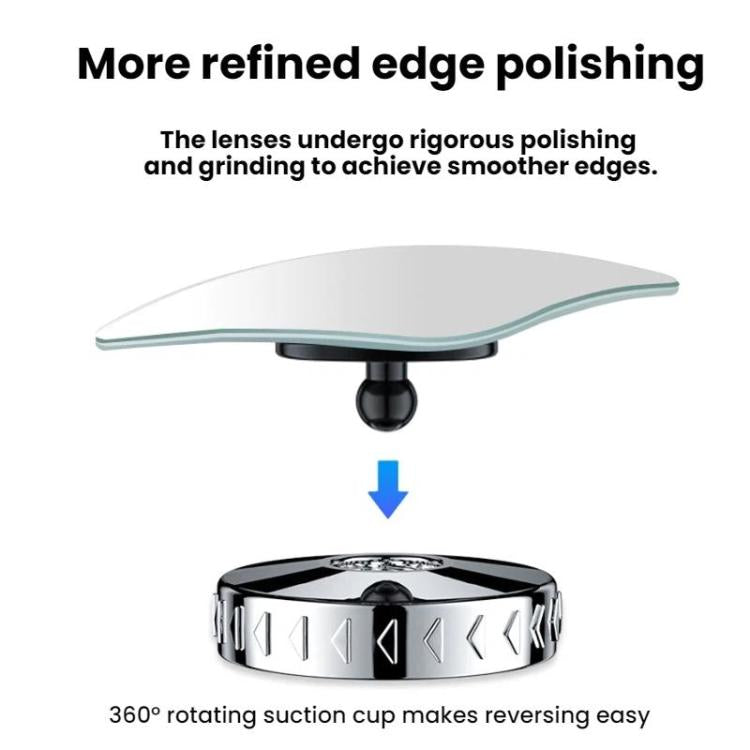 360° rotating suction cup blind spot assist mirror base with clear lens