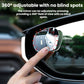 Adjustable suction cup blind spot assist mirror on a car window, hands repositioning