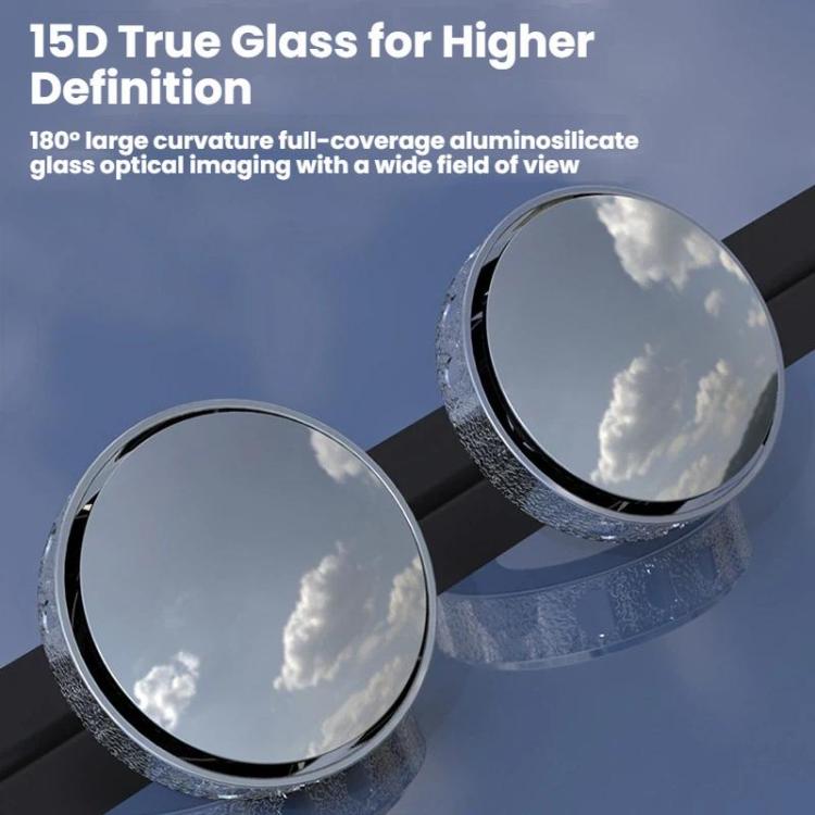Car Suction Cup Type 360-Degree Adjustable Wide-View Reversing Mirror, Silver Pattern, Black Pattern, White Pattern