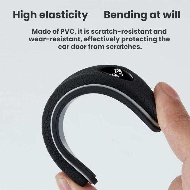 Black PVC car door corner anti-scratch mirror protector, curved edge