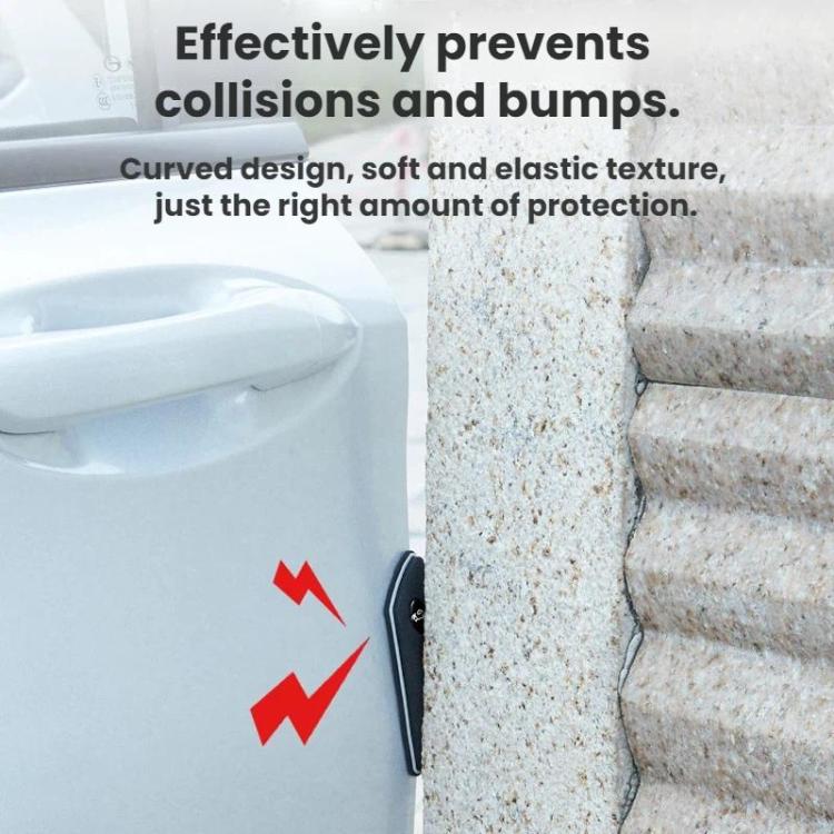Car door corner anti-scratch protector on door edge, curved protective strip