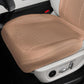 Brown perforated front car seat cushion with breathable ventilation holes.
