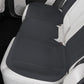Black rear car seat cushion set with perforated breathable seat and backrest covers.