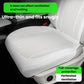 Light-colored perforated front car seat cushion with breathable ventilation holes.