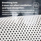 White perforated breathable fabric sheet with dense round ventilation holes