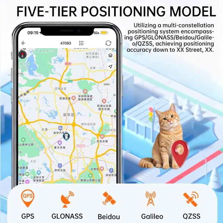 Smartphone GPS tracking map for pet locator with multi-constellation positioning